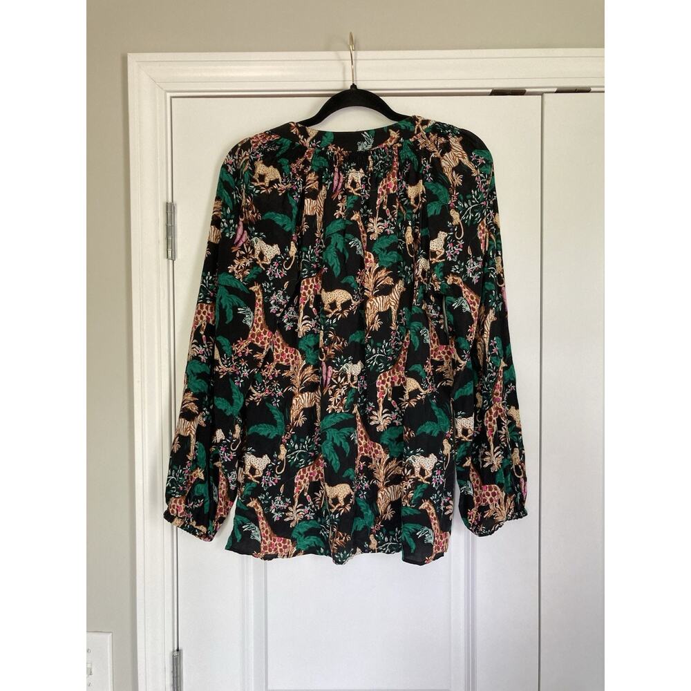 Lilly Pulitzer Elsa Silk Top Multi Dancing in the Moonligh Size Large - Picture 7 of 9